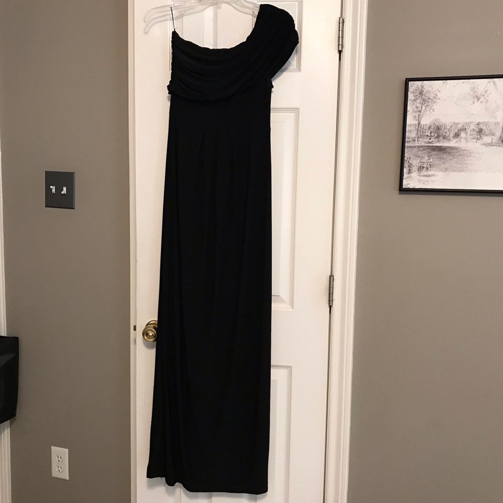 Black one shoulder Maternity formal dress